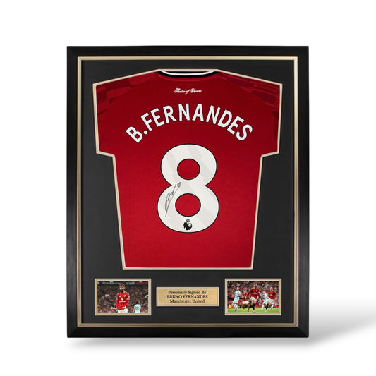 Bruno Fernandes Signed Manchester United 2025/26 Home Shirt- Deluxe Framed