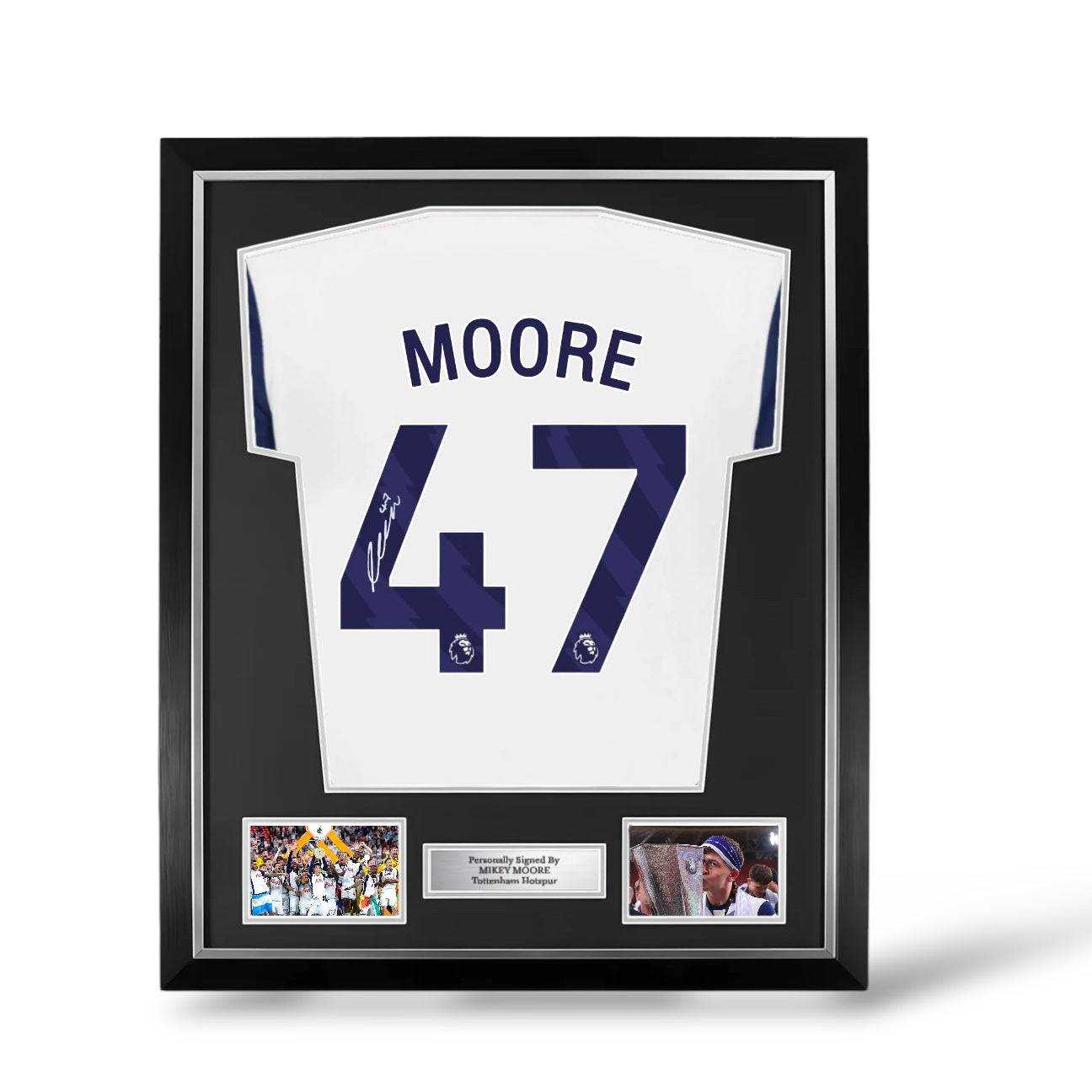Mikey Moore Signed Tottenham Hotspur 24/25 Home Shirt- Deluxe Framed