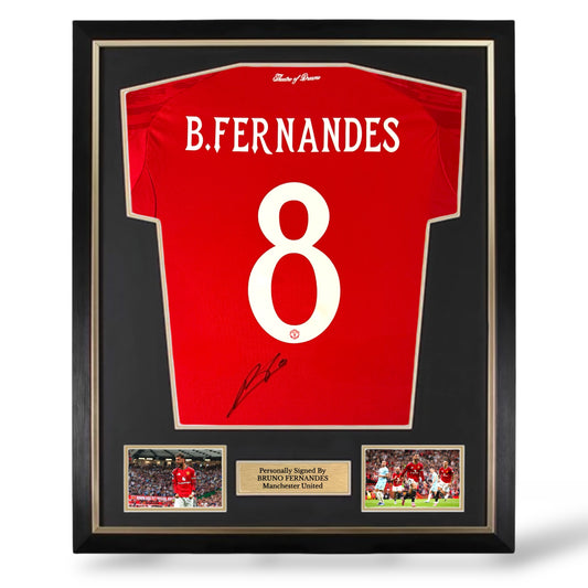 Bruno Fernandes Signed Manchester United 2025/26 Home Shirt- Deluxe Framed