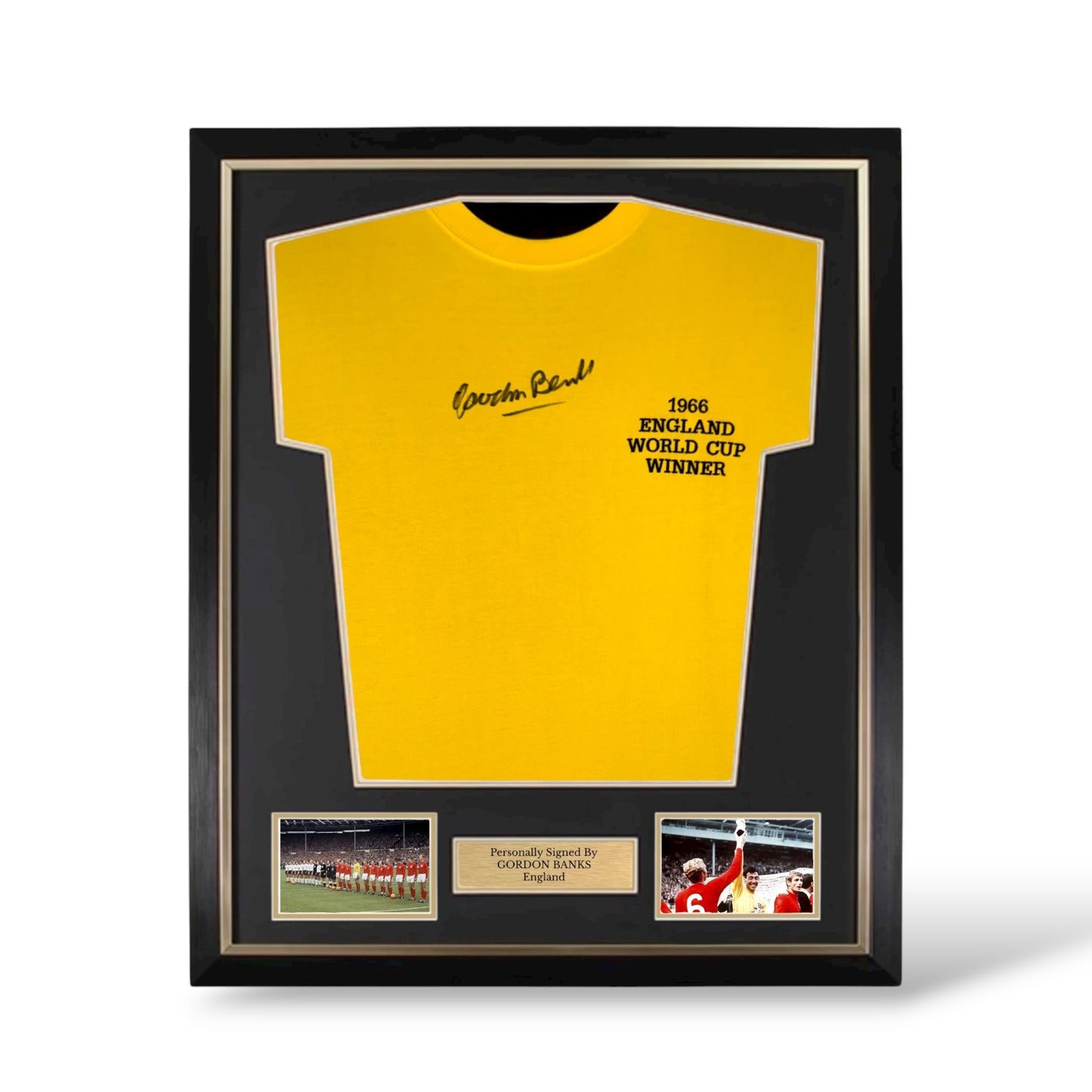 Gordon Banks Signed England 1966 World Cup Winner Shirt- Deluxe Framed
