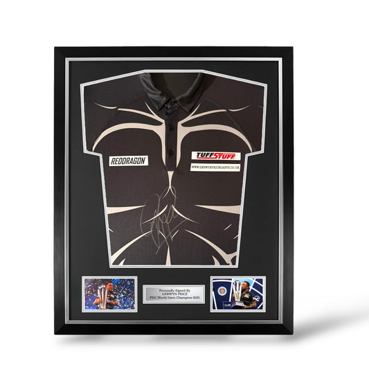 Gerwyn Price Signed Official World Darts Champion 2021 Shirt- Deluxe Framed