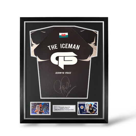 Gerwyn Price Signed Official World Darts Champion 2021 Shirt- Deluxe Framed