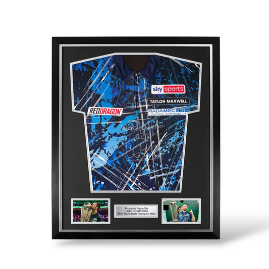 Luke Humphries Signed Official World Champion 2024 Shirt- Deluxe Framed