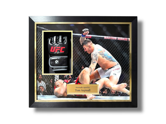 Tom Aspinall Signed Official UFC Glove- Deluxe Framed