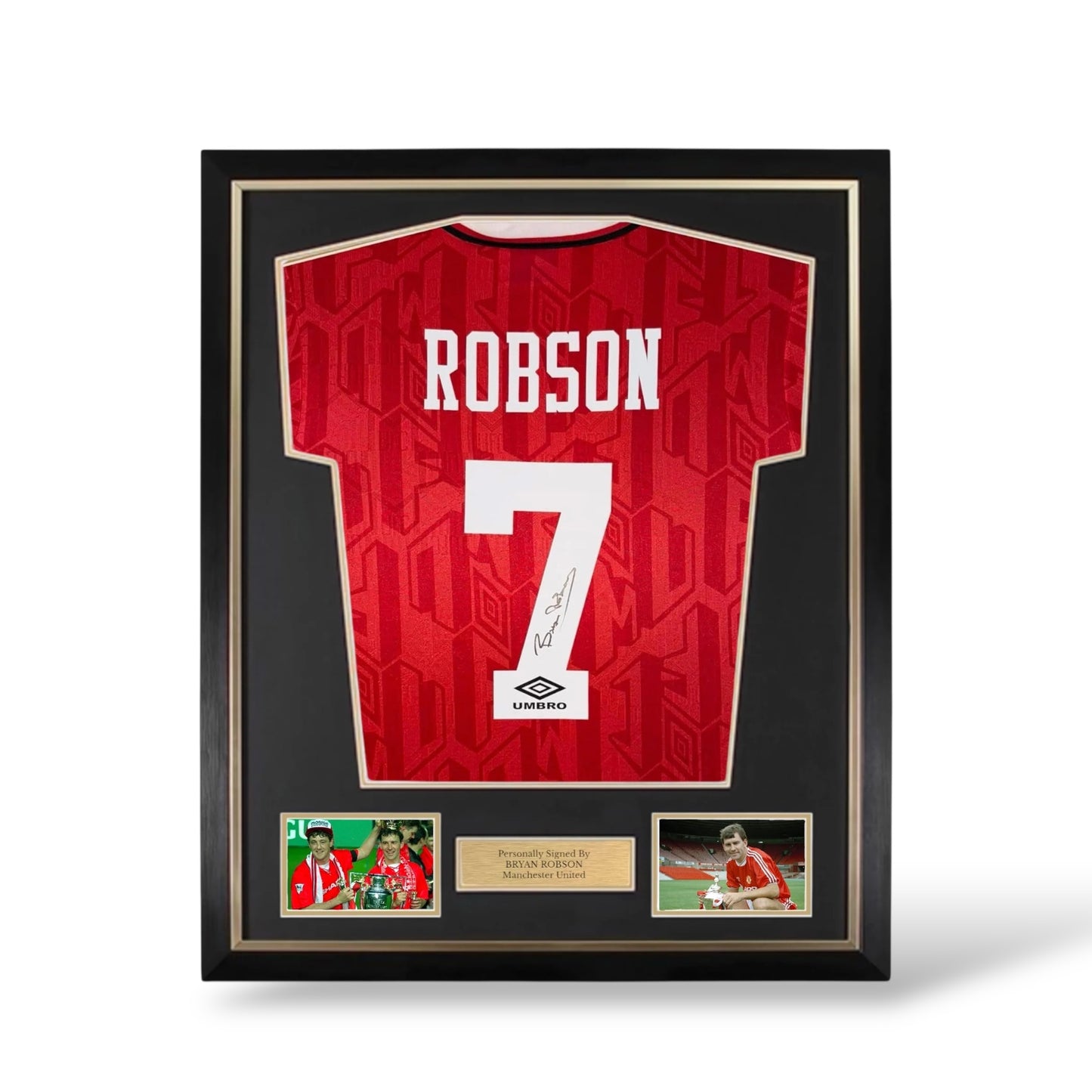 Bryan Robson Signed Manchester United 1992-1994 Home Shirt- Deluxe Framed
