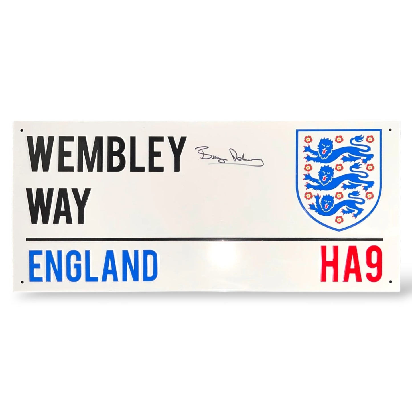 Bryan Robson Signed England Wembley Way Official Street Sign