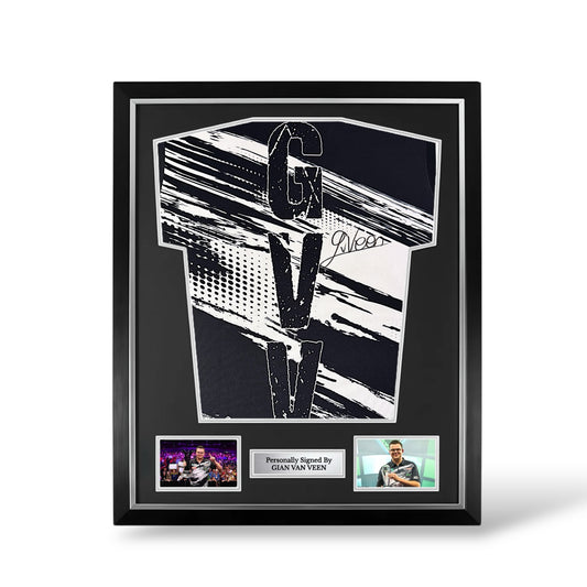 Gian Van Veen Rear Signed Official Darts Shirt- Deluxe Framed